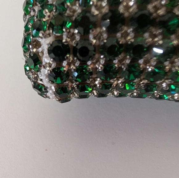 Green Crystal Clutch Bag. The Crystal\'s Are A Very Vibrant Green In person